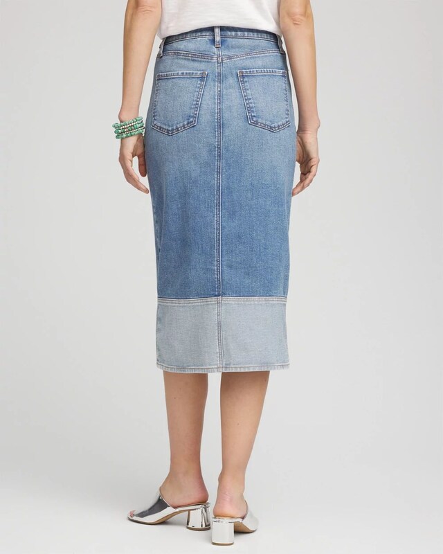 Colorblock High-Rise Denim Skirt - image 3